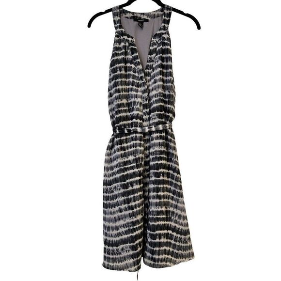 Forever 21 Tie Dye Sleeveless Button Front Boho Belted Shirt Dress Gray Large - Picture 1 of 4